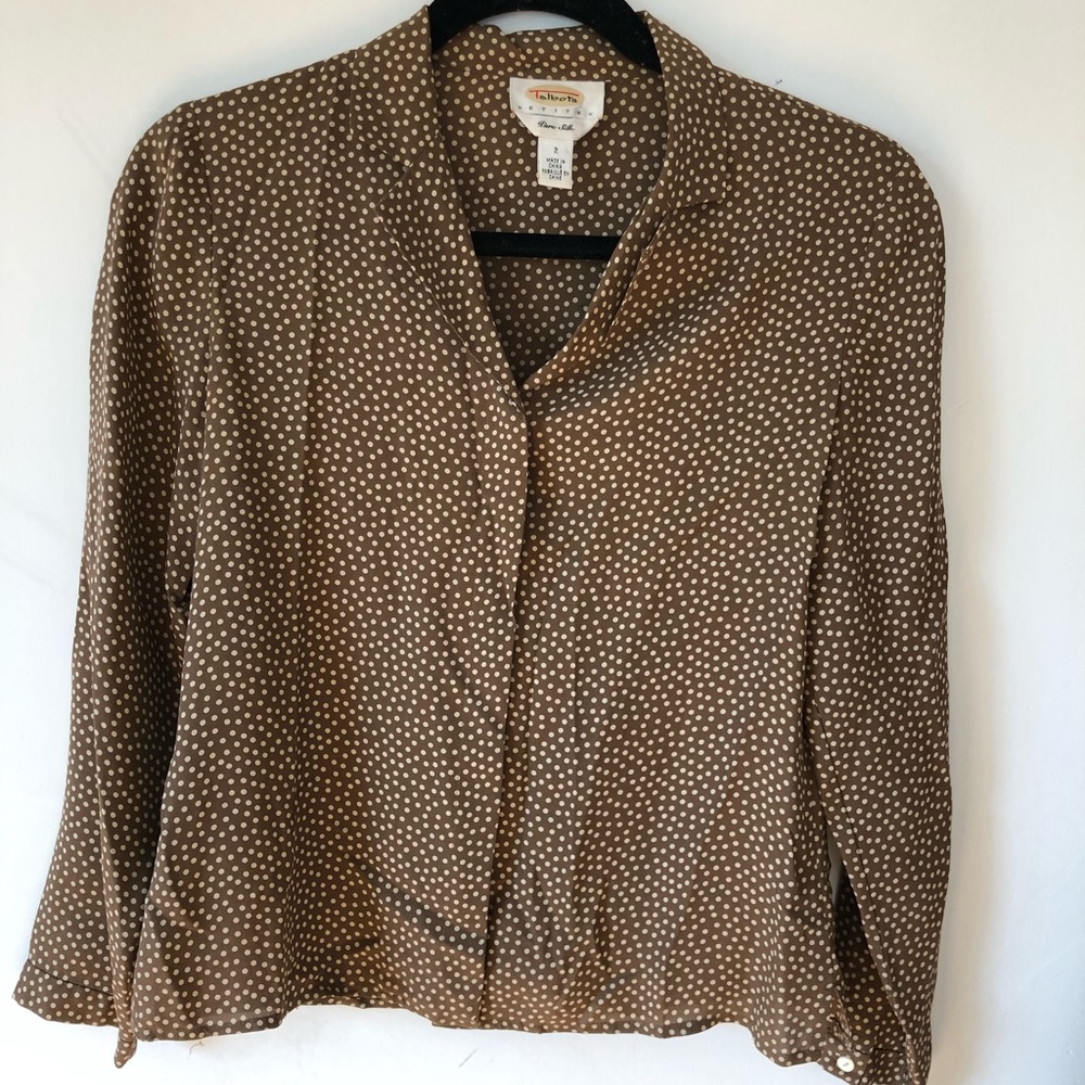 Polka dot silk blouse vintage